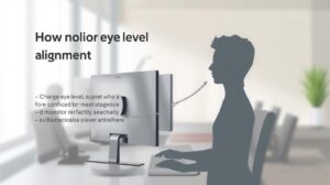 Correct monitor eye-level infographic