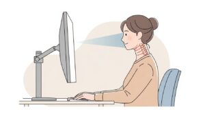 Correct monitor height to reduce neck stress