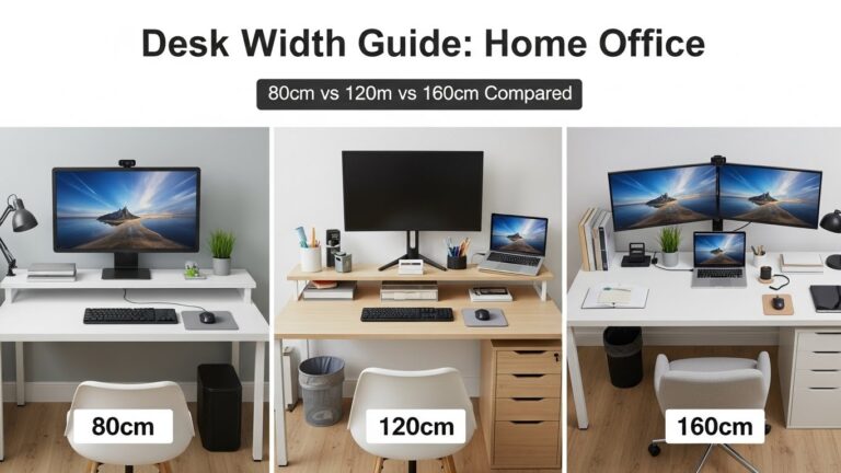 Desk Width Guide Home Office: 80cm vs 120cm vs 160cm Compared