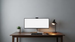 Desk placement for minimal distraction facing a wall