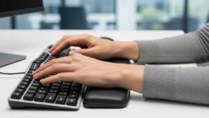 Neutral wrist angle for ergonomic typing