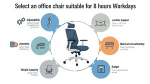 Office chair selection factors for 8-hour work