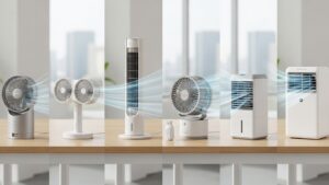 Best desk fans and quiet cooling solutions showing different fan types