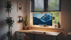 Screen glare home office solution for small rooms