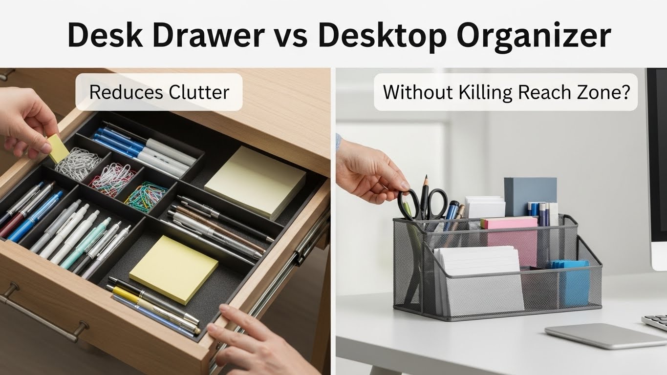 Desk Drawer vs Desktop Organizer Which Reduces Clutter Without Killing Reach Zone