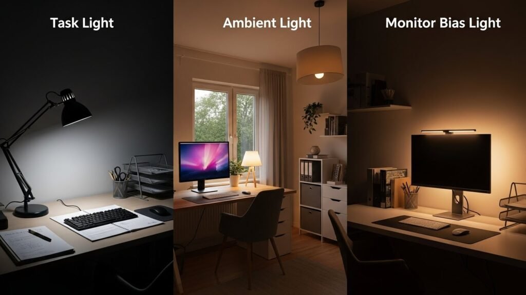 Task Light Definition Home Office Lighting Layers: Task Light vs Ambient Light vs Monitor ...