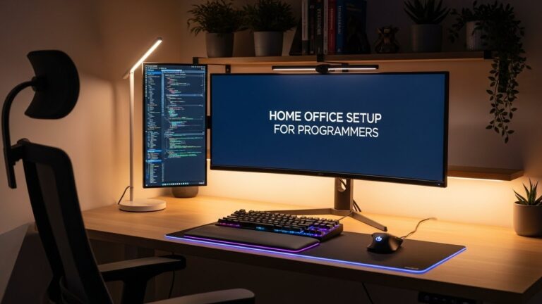 Home Office Setup for Programmers Monitor Height, Lighting, and Wrist-Friendly Layout
