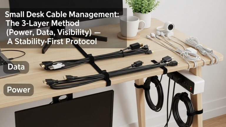 Small Desk Cable Management: The 3-Layer Method (Power, Data, Visibility) — A Stability-First Protocol
