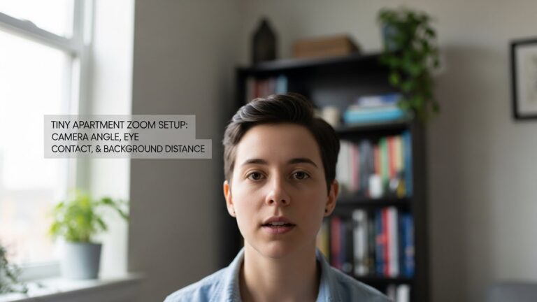Tiny Apartment Zoom Setup: Camera Angle, Eye Contact, and Background Distance
