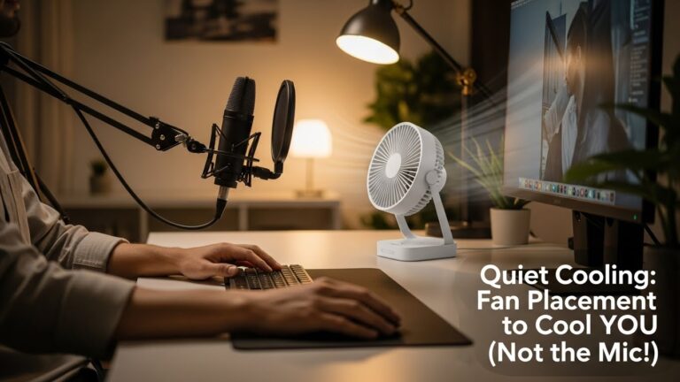 Quiet Cooling at a Desk: Fan Placement to Cool You (Not the Microphone)